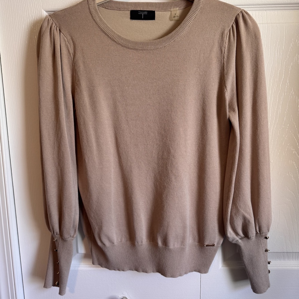 Tahari Gold Button Sweater ✨ Chic Knit Top | Elevated Basic